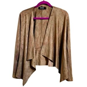 DO+BE vegan suede olive grey waterfall Draped jacket.  size med